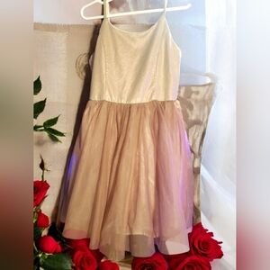 Zhenzi Cream and Pink Formal Kids Dress